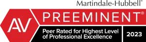Martindale=Hubbell AV Preeminent | Peer Rated For Highest Level Of Professional Excellence 2023